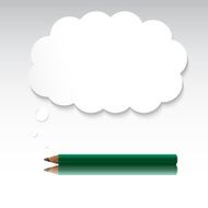 vector of pencil with empty bubble creative concept