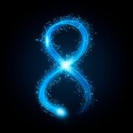 3d blue sparkler firework number 8