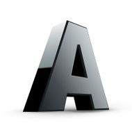 glossy black alphabet A N2