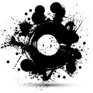 Black and white vector ink splash seamless pattern monochrome