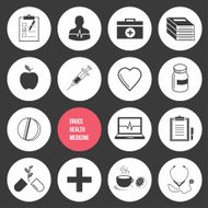 Vector Medicine Health and Drugs Icons Set