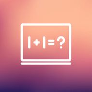 NUmbers on the blackboard thin line icon N4