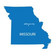 blue map of Missouri