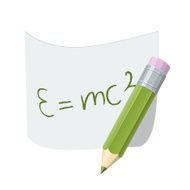 Pencil and paper page with formula Vector illustration