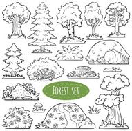 Colorless vector set of forest items N2