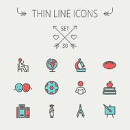 Education thin line icon set N8