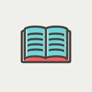 Open book thin line icon N3