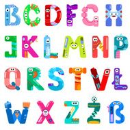 Consonants of the Latin alphabet like different robots N2