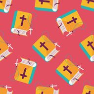 bible flat icon eps10 seamless pattern background N2