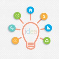 Modern infographic network template Idea Lightbulb with place for your