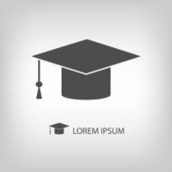 Grey graduation hat as logo