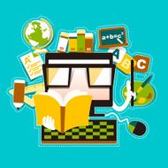 illustration concept of online education e-learning