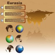 Eurasia map on brown background vector