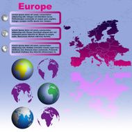 Europe map on blue background vector