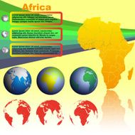Africa map on yellow background vector N2