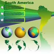 South America map on green background vector N2