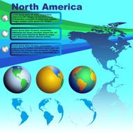 North America map on blue background vector