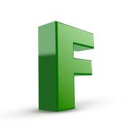 3d green letter F N2