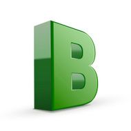 3d green letter B