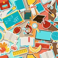 Seamless pattern with school icons N8
