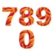 Decorative numerals with natural pattern Flowery digits