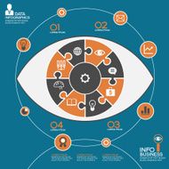 Template abstract human eye surrounded infographic business
