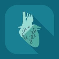 Flat modern design with shadow icons heart N11