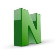 3d green letter N N2