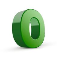 3d green letter O N3