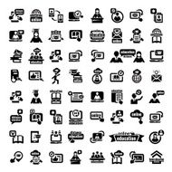 big online education icons set