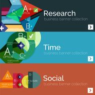 Flat design vector infographic banners with geometric infographics N125