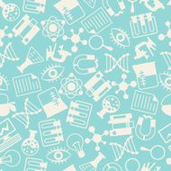 Science seamless pattern in flat design style