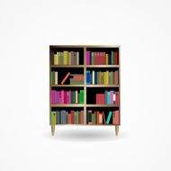 Bookcase with Books Icon Vector Illustration N4