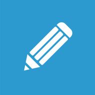 pencil icon white on the blue background