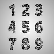 Set of numbers in the ethnic style vector