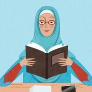 young Muslim Woman reading