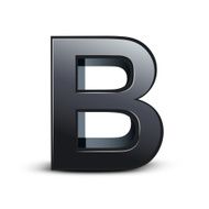 3d black letter B