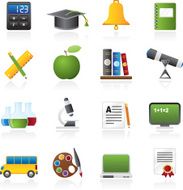 Education and school objects icons N2