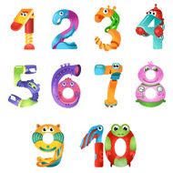 Numbers like robots in fairy style N2