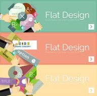 Flat design vector infographic banners with geometric infographics N126