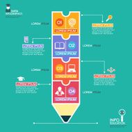 Education infographics background with abstract pencil N2