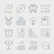 School line icon set N3