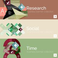 Flat design vector infographic banners with geometric infographics N129