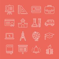 School line icon set N4