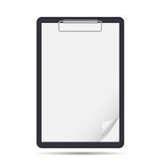 Clipboard with blank paper