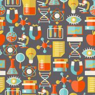 Science seamless pattern in flat design style N2