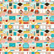 Seamless pattern with school icons N9