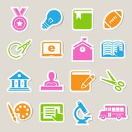 Education sticker icons set