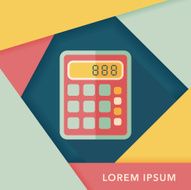 calculator flat icon with long shadow eps10 N41