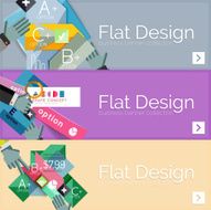 Flat design vector infographic banners with geometric infographics N130